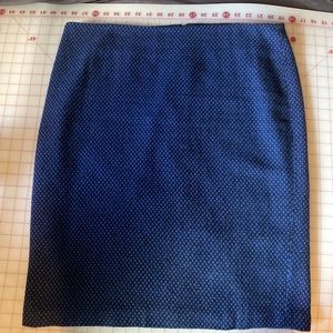 Lord & Taylor Skirt  Size 16 Blue Black Weave Lined  Pencil Knee Length - Mint